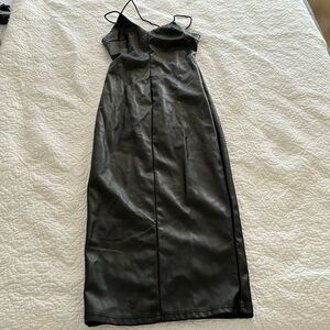 Shein Leather Midi Dress with Slit in back